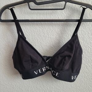 Versace Black Triangle Bralette